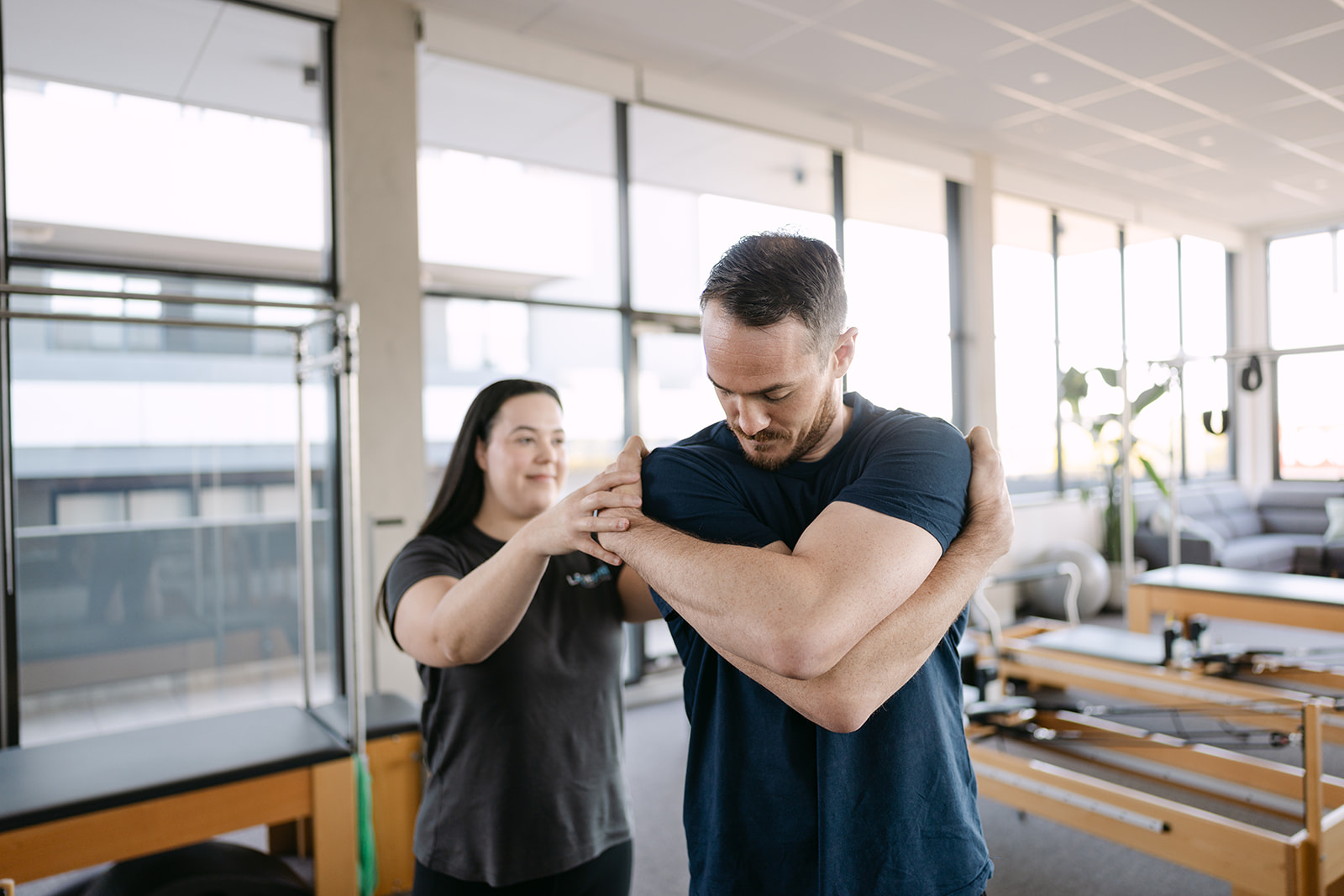 Osteopath-Patient Arm Shoulder Elbow Stretching